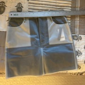 J Brand Loria Clear Overlay Denim Mini Skirt